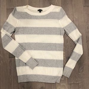 Express grey/white mesh sweater